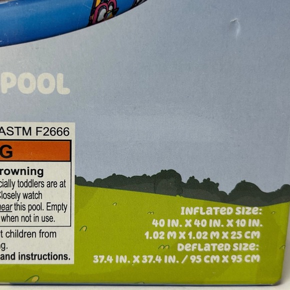 Bluey 40 Inch Kiddie Pool Inflatable 3 Ring Childrens Backyard Summer Fun New - Picture 2 of 7